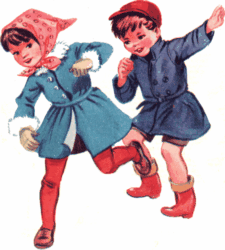 Kids playing in Winter