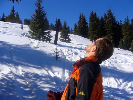 Chris Jones skiing to Sangree's Hut, 10th Mountain Hut Association